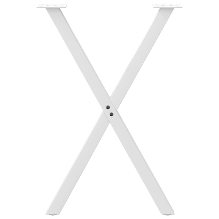 spisebordsben X-formet 2 stk. hvid 57 x (72-73) cm stål