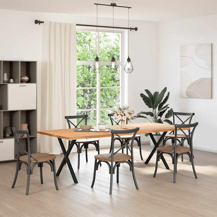 spisebordsben X-formet 2 stk. sort 70 x (72-73) cm stål