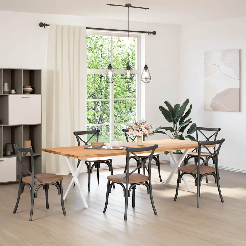 spisebordsben X-formet 2 stk. hvid 80x(72-73) cm stål
