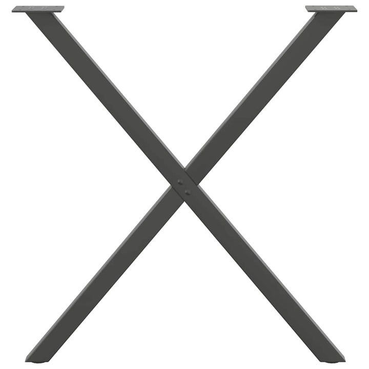 spisebordsben X-formet 2 stk. antracit 80x(72-73) cm stål