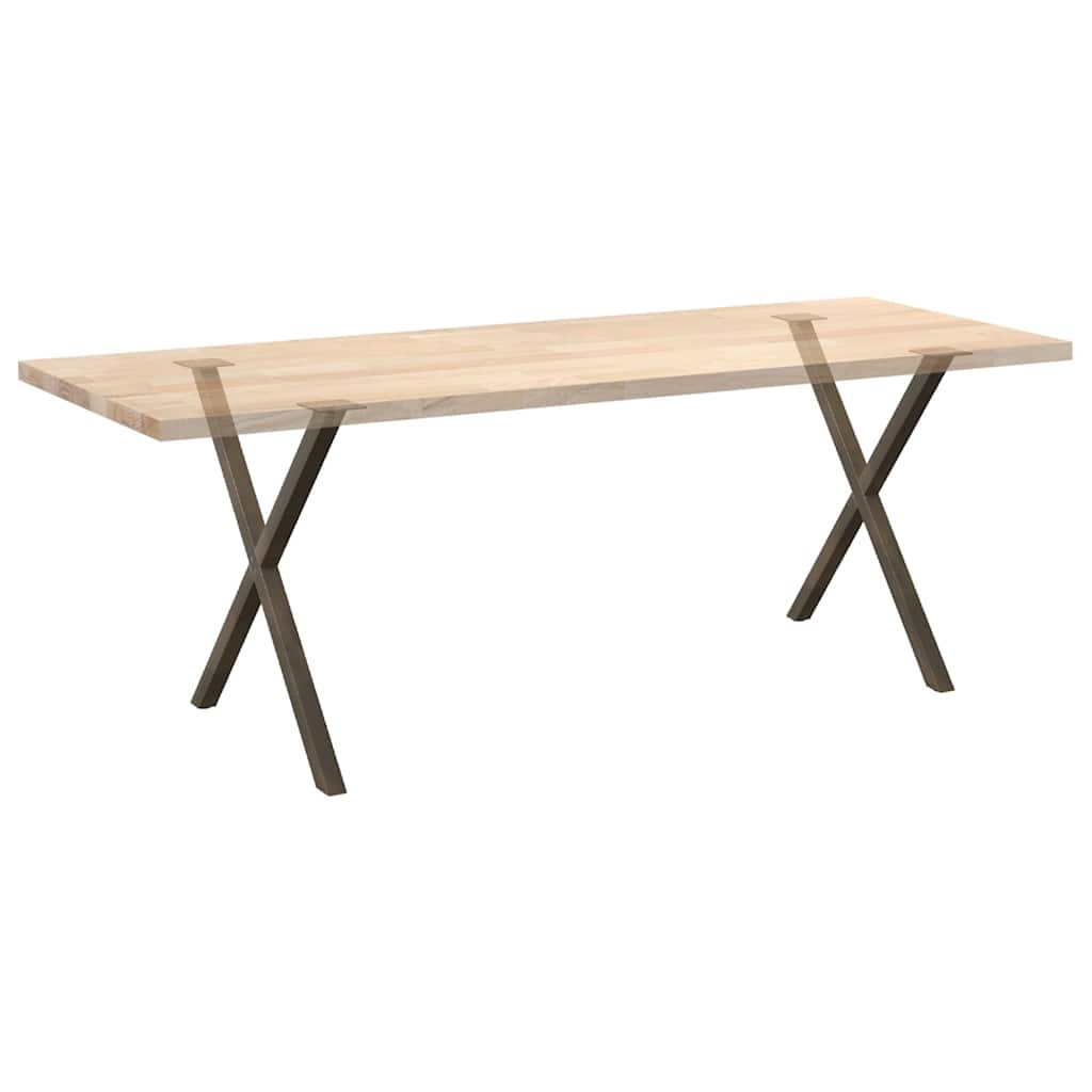 spisebordsben X-formet 2 stk. naturstål 80x(72-73) cm stål