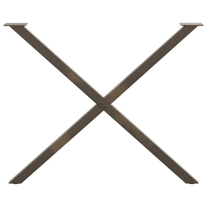 spisebordsben X-formet 2 stk. naturstål 90x(72-73) cm stål