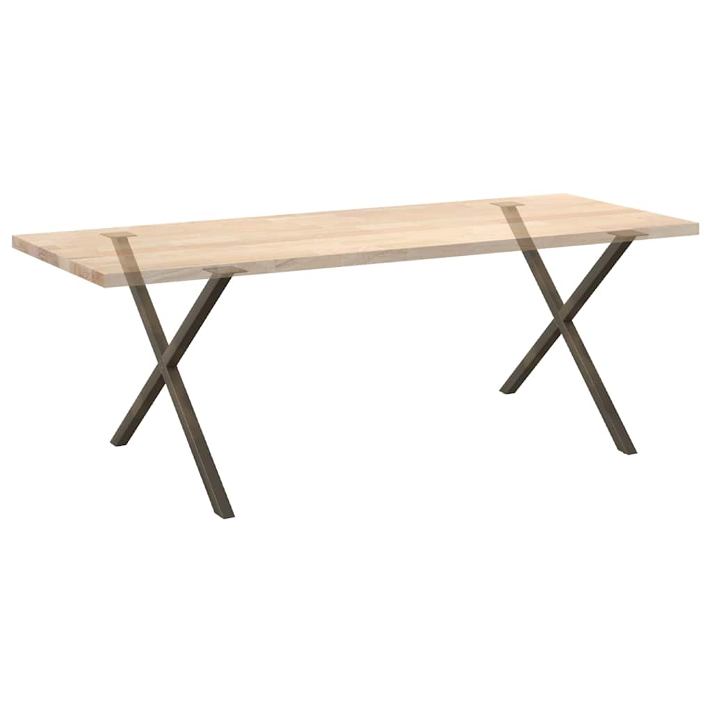 spisebordsben X-formet 2 stk. naturstål 90x(72-73) cm stål
