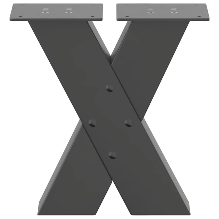 sofabordsben X-formet 2 stk. antracit 30x(30-31) cm stål