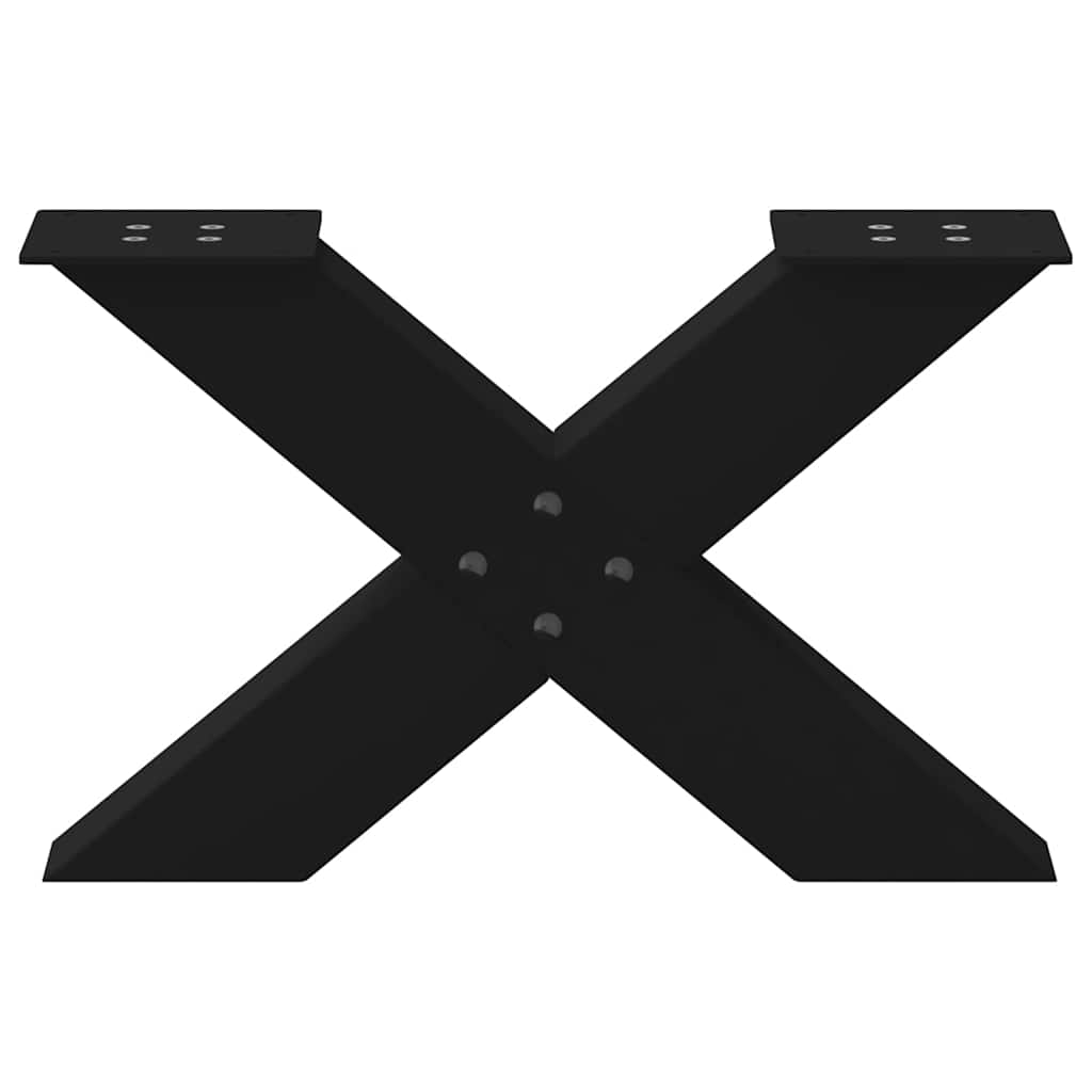sofabordsben X-formet 2 stk. sort 50x(30-31) cm stål