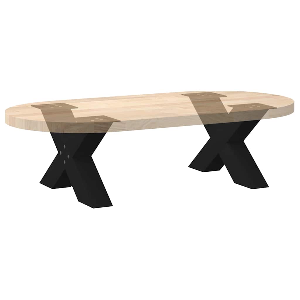 sofabordsben X-formet 2 stk. sort 50x(30-31) cm stål