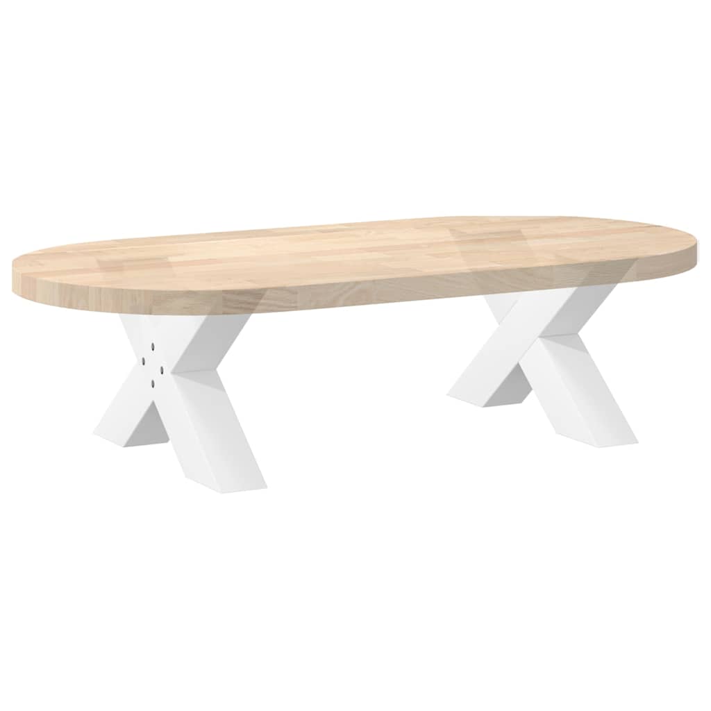 sofabordsben X-formet 2 stk. hvid 50x(30-31) cm stål
