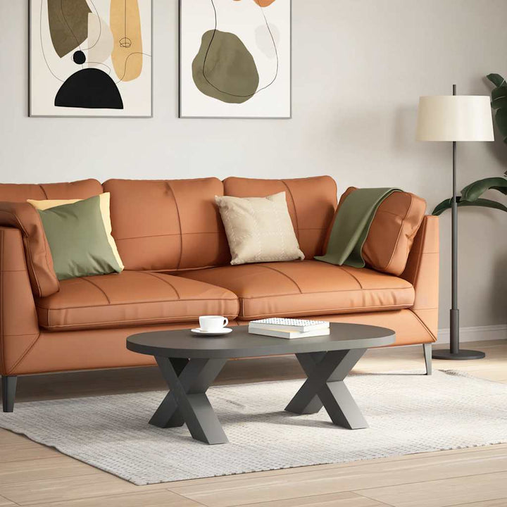 sofabordsben X-formet 2 stk. antracit 50x(30-31) cm stål