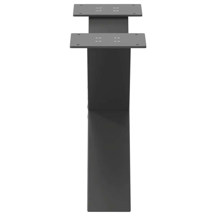 sofabordsben X-formet 2 stk. antracit 50x(30-31) cm stål