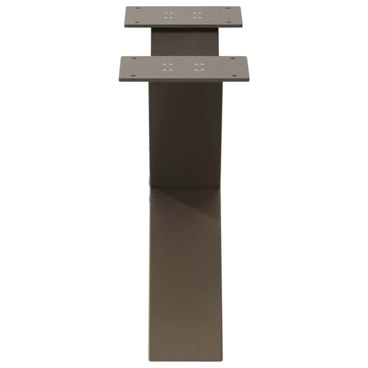 sofabordsben X-formet 2 stk. naturstål 50x(30-31) cm stål