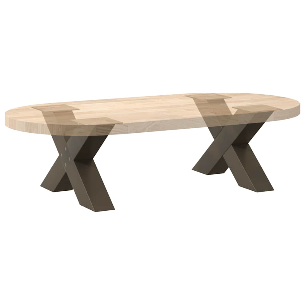 sofabordsben X-formet 2 stk. naturstål 50x(30-31) cm stål