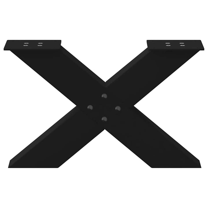 sofabordsben X-formet 2 stk. sort 60 x (30-31) cm stål