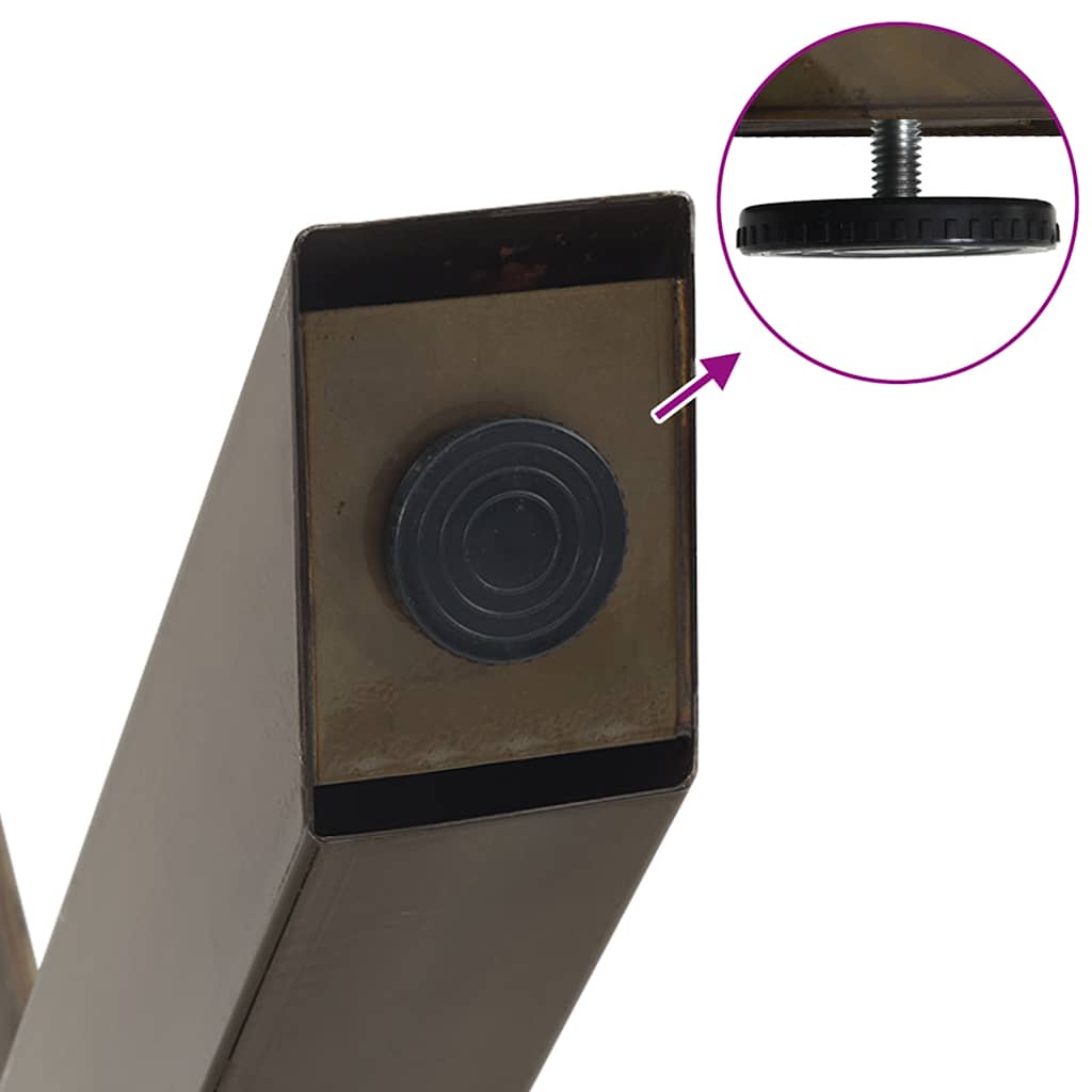 sofabordsben X-formet 2 stk. naturstål 60x(30-31) cm stål