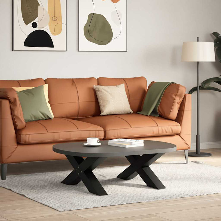 sofabordsben X-formet 2 stk. sort 70 x (30-31) cm stål