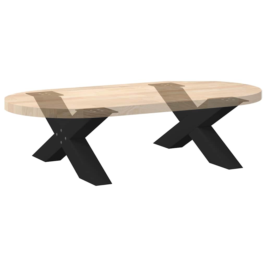 sofabordsben X-formet 2 stk. sort 70 x (30-31) cm stål