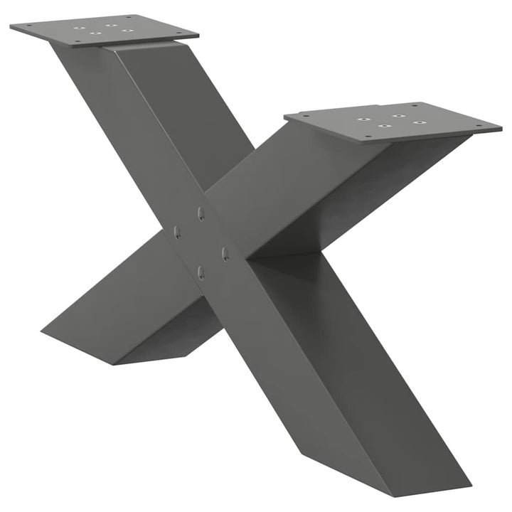 sofabordsben X-formet 2 stk. antracit 70x(30-31) cm stål