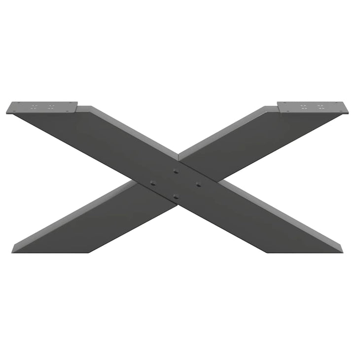 sofabordsben X-formet 2 stk. antracit 70x(30-31) cm stål
