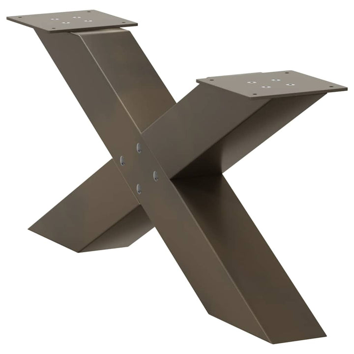 sofabordsben X-formet 2 stk. naturstål 70x(30-31) cm stål
