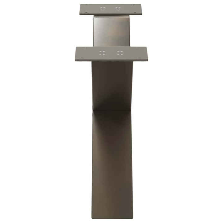 sofabordsben X-formet 2 stk. naturstål 70x(30-31) cm stål