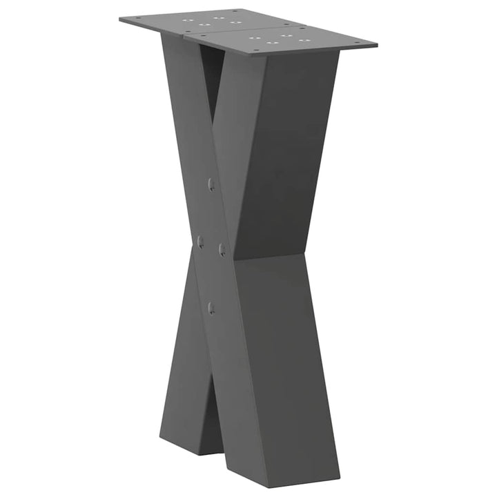 sofabordsben X-formet 2 stk. antracit 28 x (42-43) cm stål