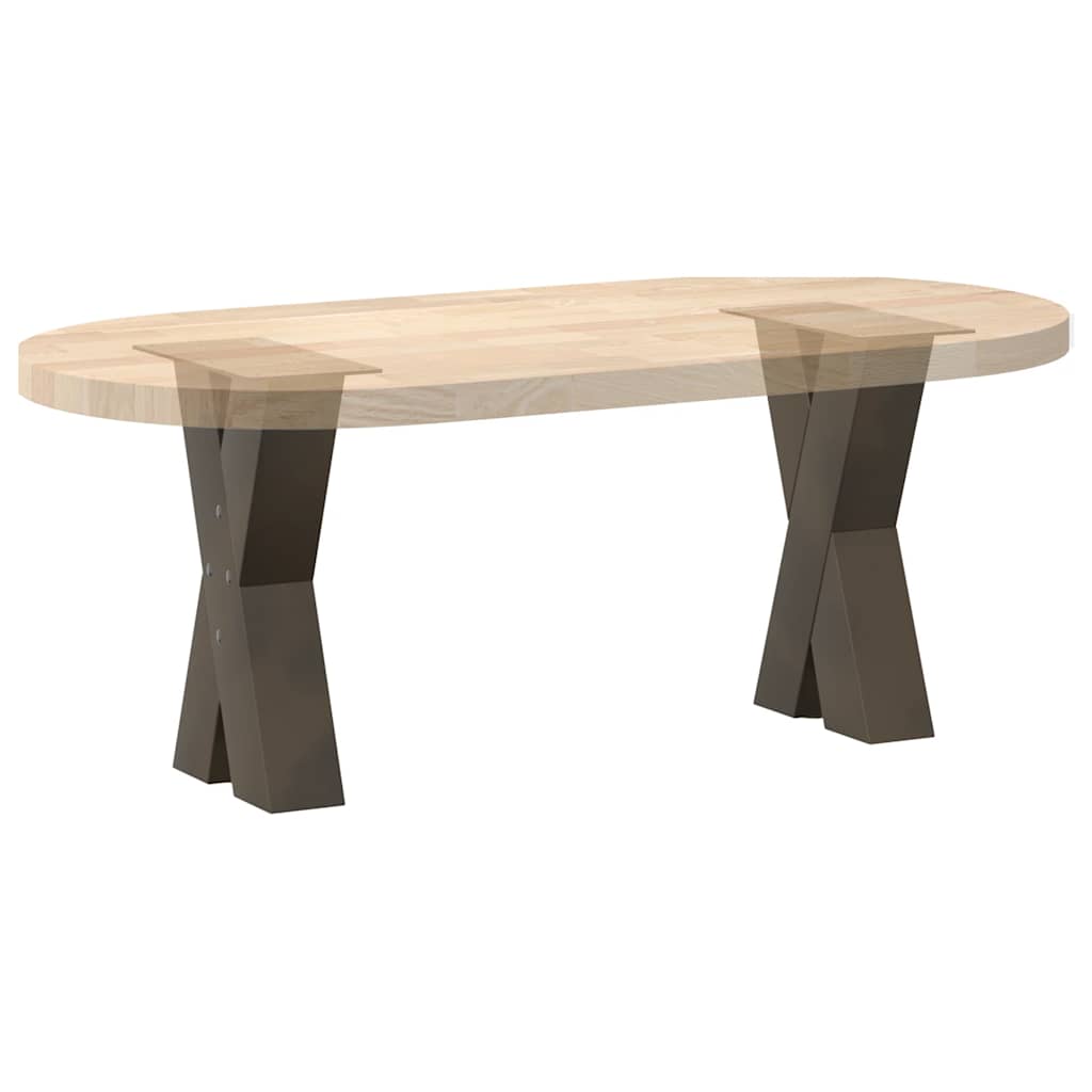 sofabordsben X-formet 2 stk. naturstål 28 x (42-43) cm stål