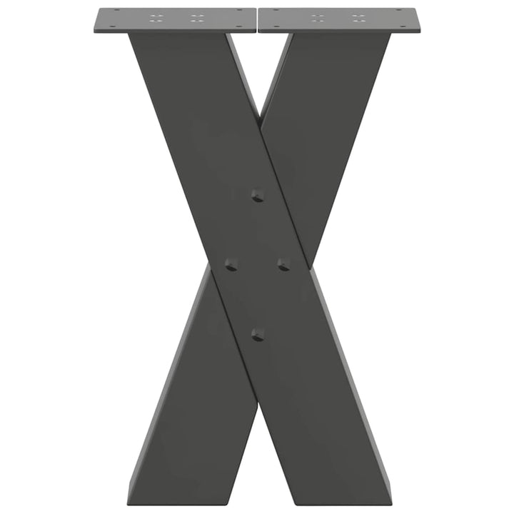 sofabordsben X-formet 2 stk. antracit 38 x (42-43) cm stål