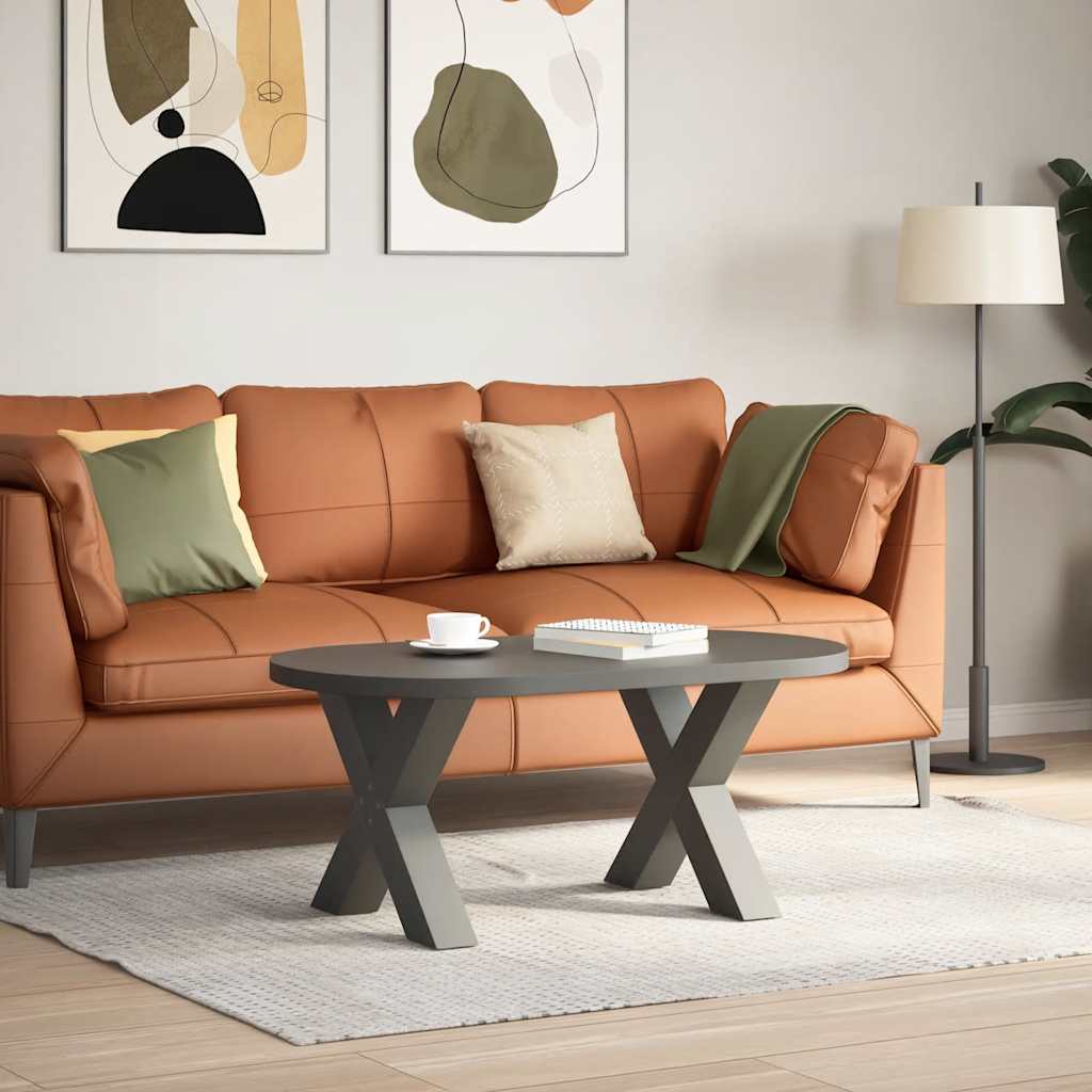 sofabordsben X-formet 2 stk. antracit 50x(42-43) cm stål
