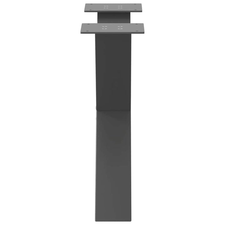 sofabordsben X-formet 2 stk. antracit 50x(42-43) cm stål