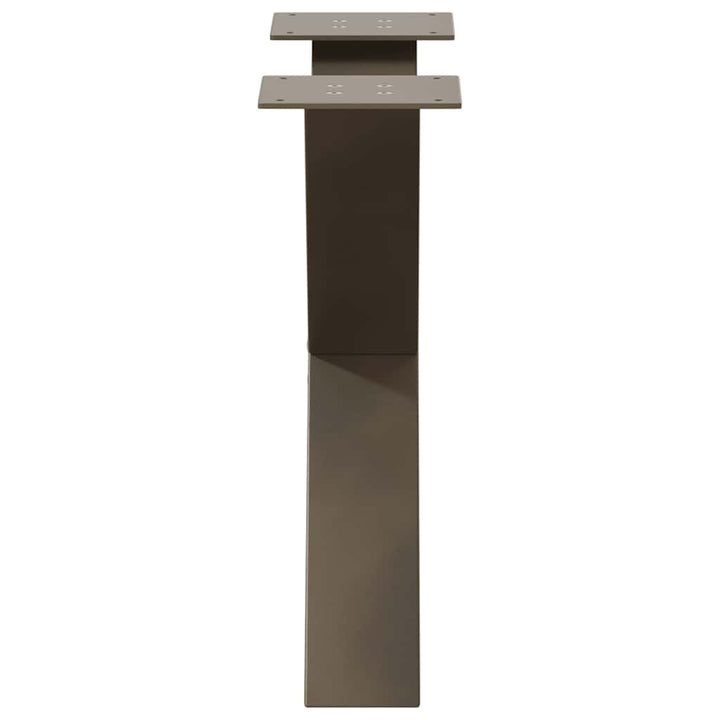 sofabordsben X-formet 2 stk. naturstål 50x(42-43) cm stål