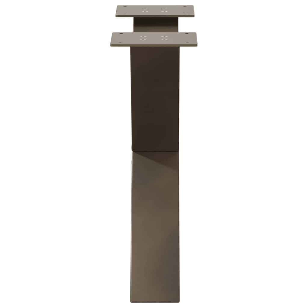 sofabordsben X-formet 2 stk. naturstål 50x(42-43) cm stål