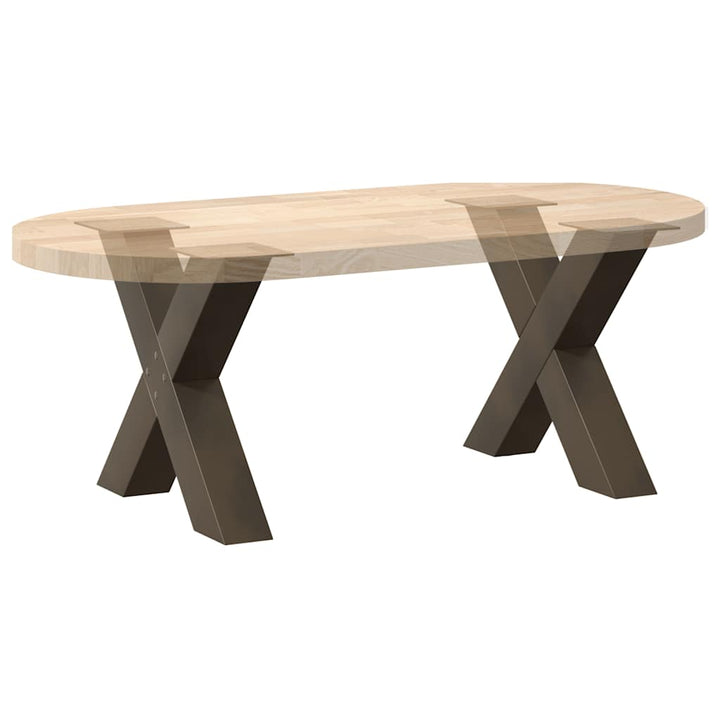 sofabordsben X-formet 2 stk. naturstål 50x(42-43) cm stål