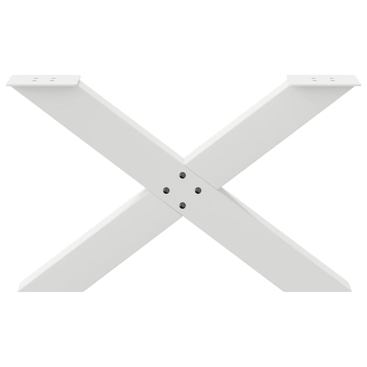 sofabordsben X-formet 2 stk. hvid 70 x (42-43) cm stål