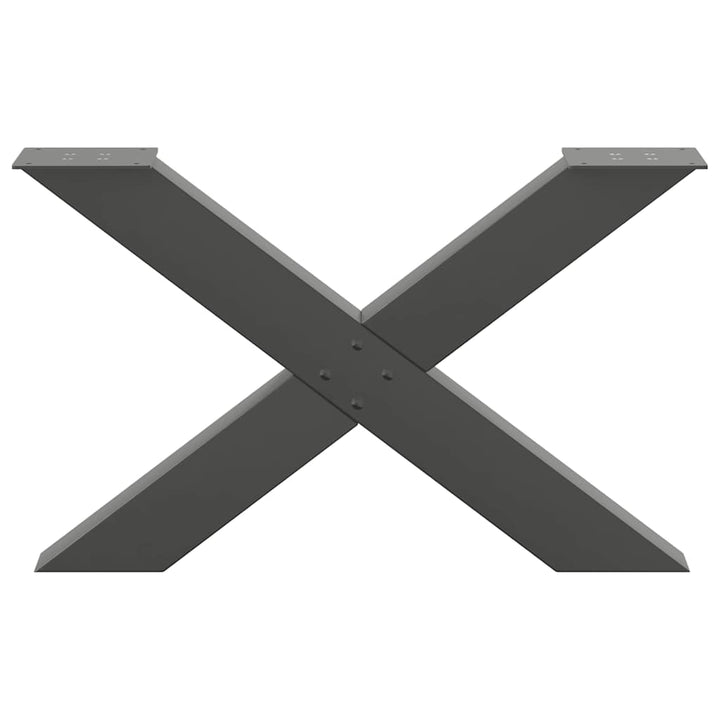 sofabordsben X-formet 2 stk. antracit 70 x (42-43) cm stål