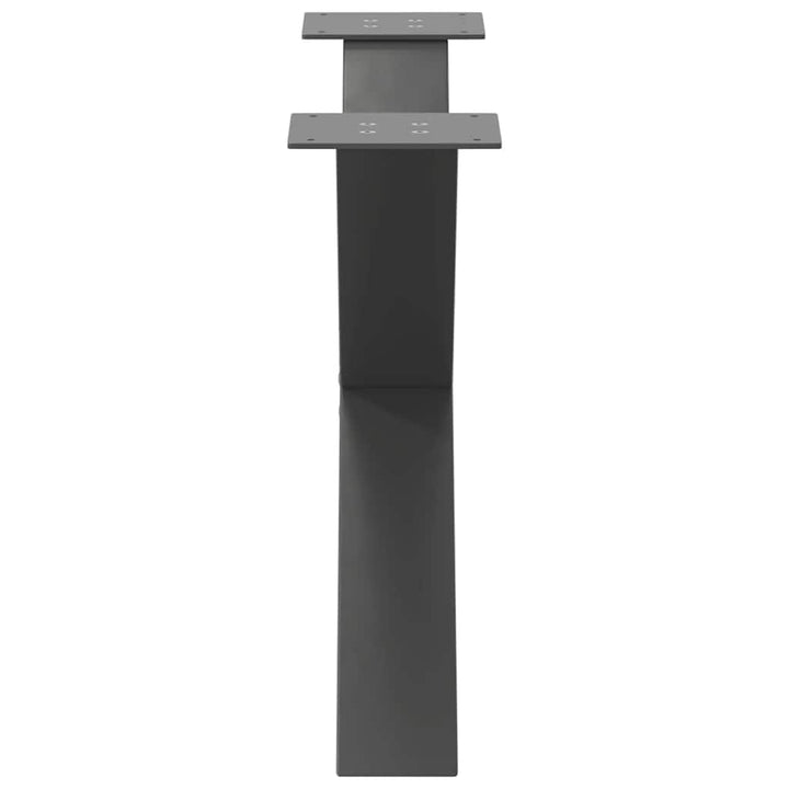sofabordsben X-formet 2 stk. antracit 70 x (42-43) cm stål