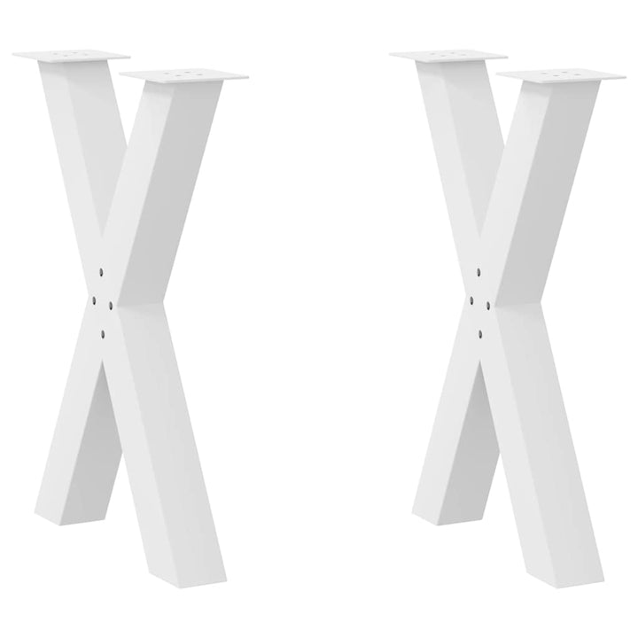 spisebordsben X-formet 2 stk. hvid 50x(72-73) cm stål