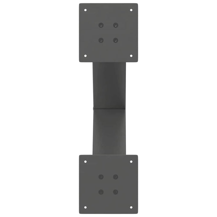 spisebordsben X-formet 2 stk. antracit 60 x (72-73) cm stål