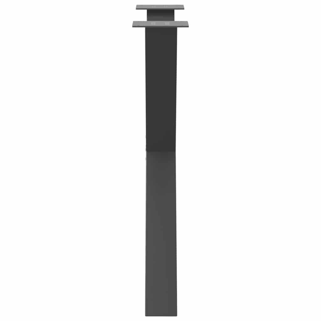 spisebordsben X-formet 2 stk. antracit 70 x (72-73) cm stål