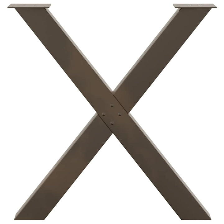spisebordsben X-formet 2 stk. naturstål 70 x (72-73) cm stål
