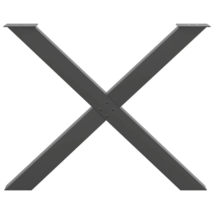spisebordsben X-formet 2 stk. antracit 90 x (72-73) cm stål