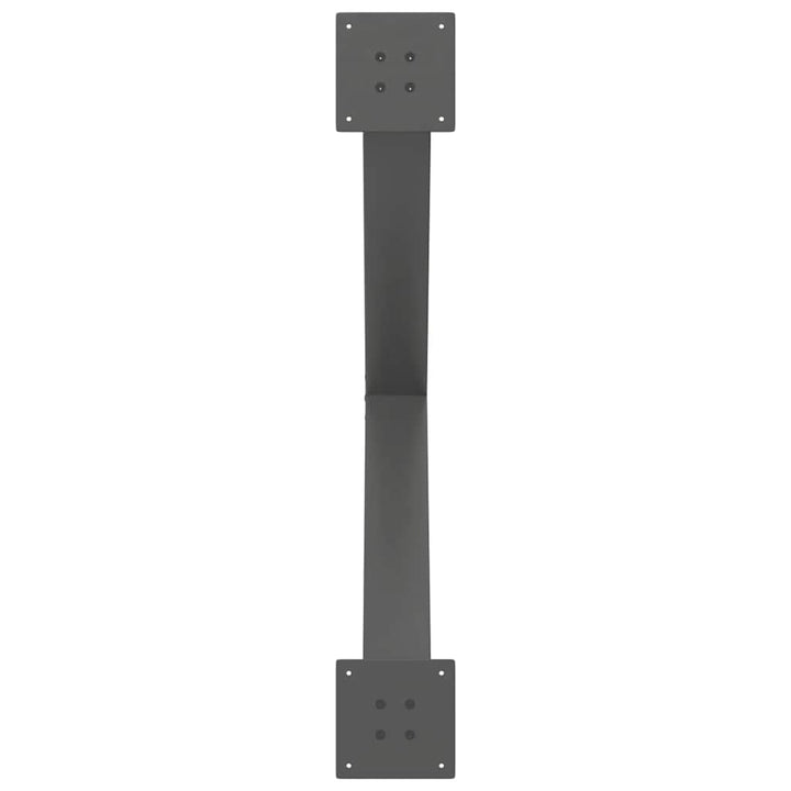 spisebordsben X-formet 2 stk. antracit 90 x (72-73) cm stål