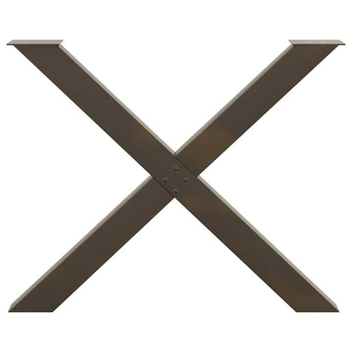 spisebordsben X-formet 2 stk. naturstål 90x(72-73) cm stål
