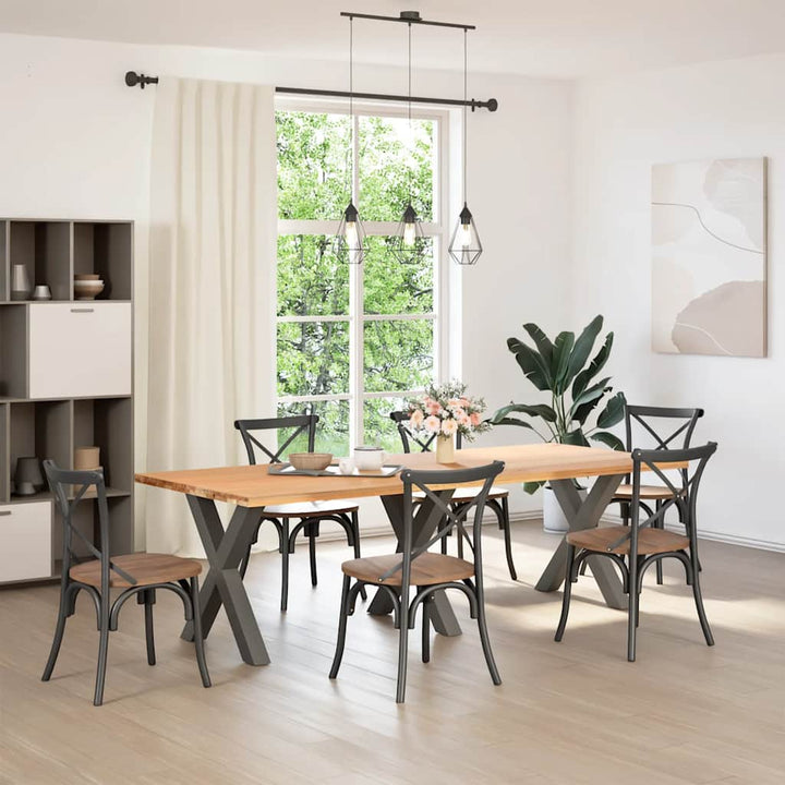 spisebordsben X-formet 3 stk. antracit 70 x (72-73) cm stål