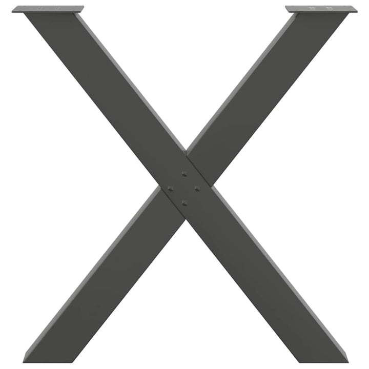 spisebordsben X-formet 3 stk. antracit 70 x (72-73) cm stål