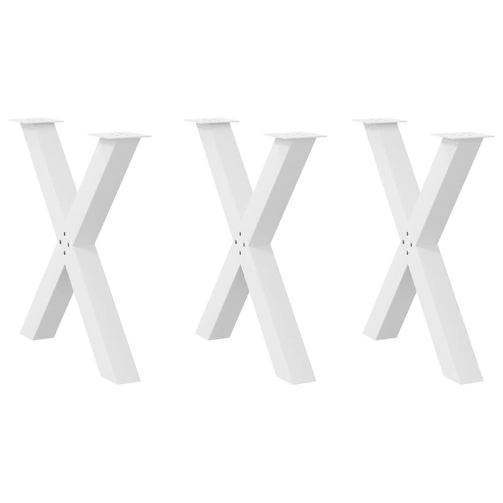 spisebordsben X-formet 3 stk. hvid 80x(72-73) cm stål