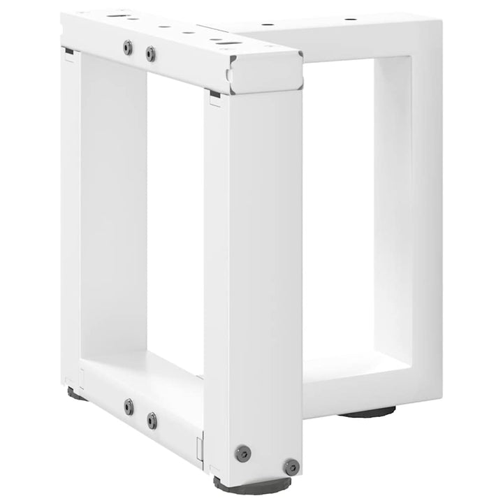 sofabordsben T-formet 2 stk. hvid 30x25x(30-31) cm stål