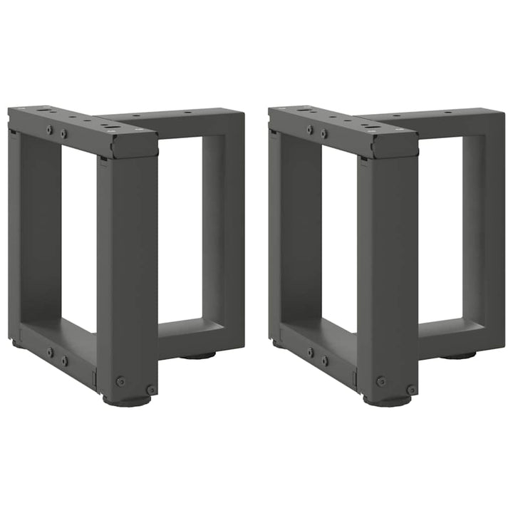 sofabordsben T-formet 2 stk. antracit 30x25x(30-31) cm stål