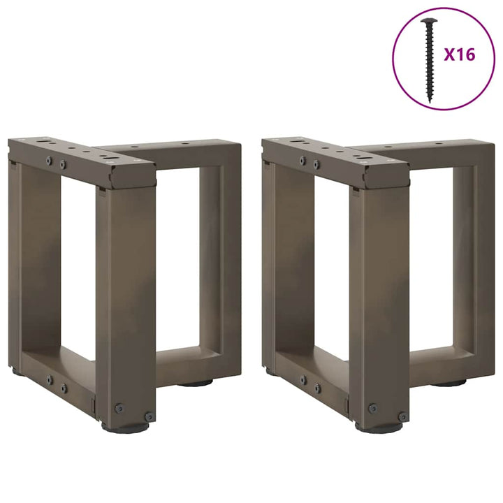 sofabordsben T-formet 2 stk. sort 30x25x(30-31) cm stål