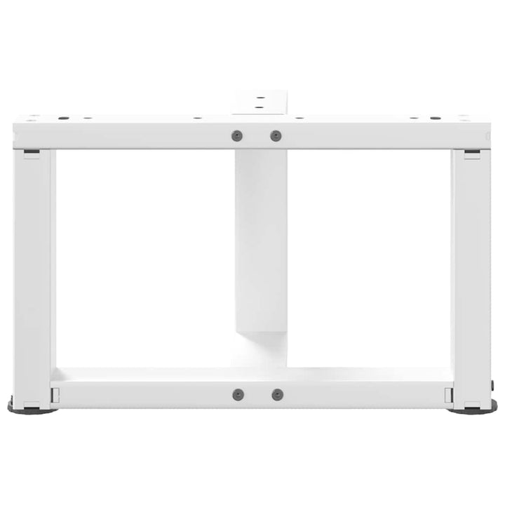 sofabordsben T-formet 2 stk. hvid 40x25x(30-31) cm stål