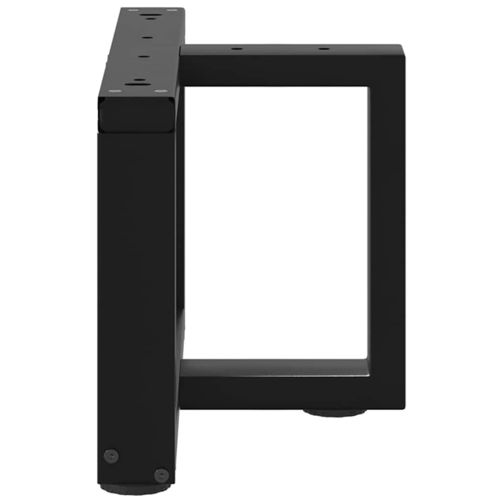 sofabordsben T-formet 2 stk. sort 50x25x(30-31) cm stål