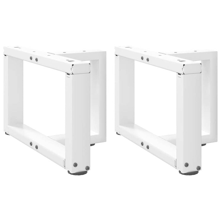 sofabordsben T-formet 2 stk. hvid 50x25x(30-31) cm stål